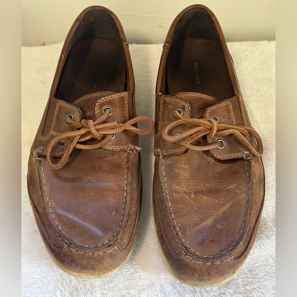 MEN’S ROCKPORT LEATHER BOAT SHOES - Picture 3 of 9